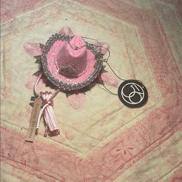 Department 56 Other - Department  56 Country Princess Pink Glitter Cowgirl Hat Ornament